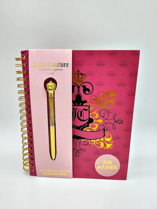 Juicy Couture Other - JUICY COUTURE Home Pink 316 Page Journal Crown Pen 2 Piece Set Y2K NOS